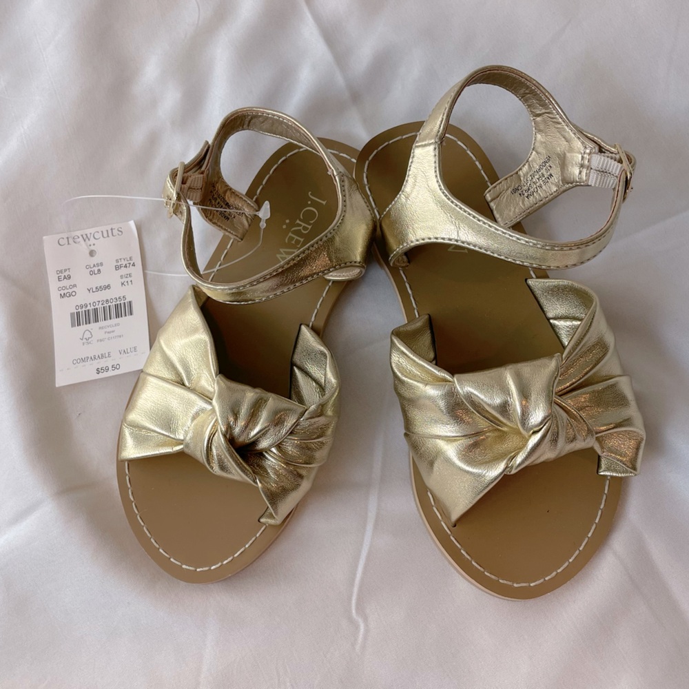 NWT J. Crew Factory Girls’ Knot Sandals with Ankle Strap